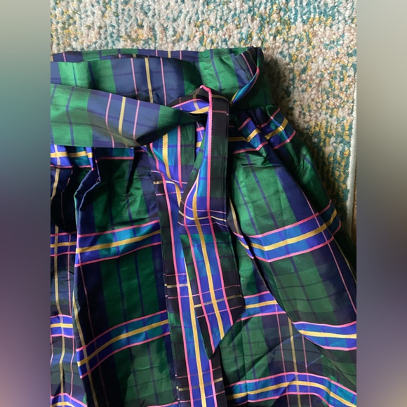 Vintage rare 60/70s Ellen Tracy plaid taffeta wrap long skirt, size medium large - Picture 14 of 16